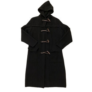 Vtg Debra C Beverly Hills Cashmere Duffle Toggle Hooded Long Coat Italy Luxury